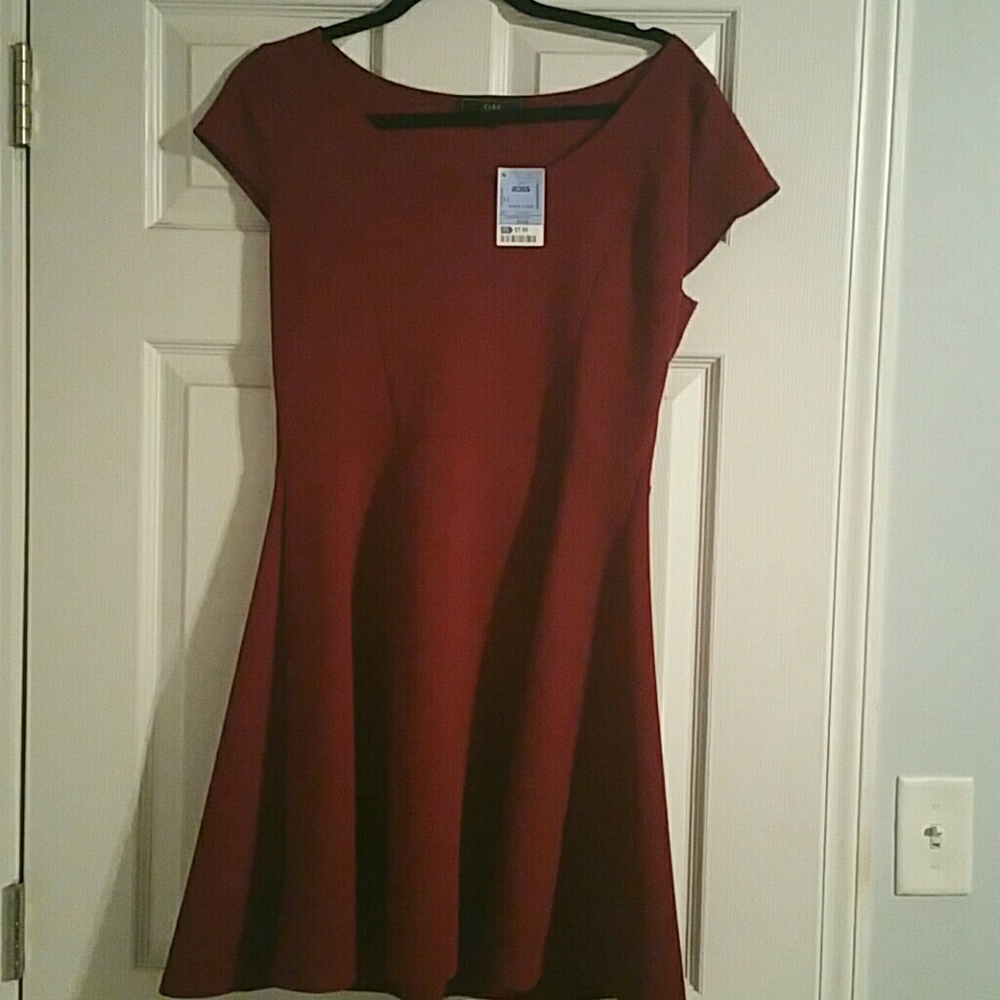 Burgundy mini dress
